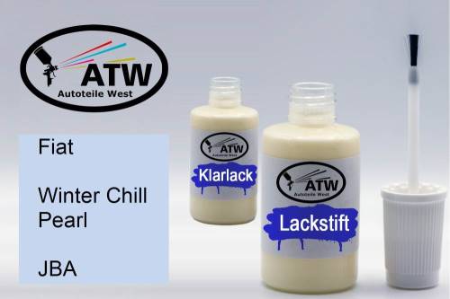 Fiat, Winter Chill Pearl, JBA: 20ml Lackstift + 20ml Klarlack - Set, von ATW Autoteile West.